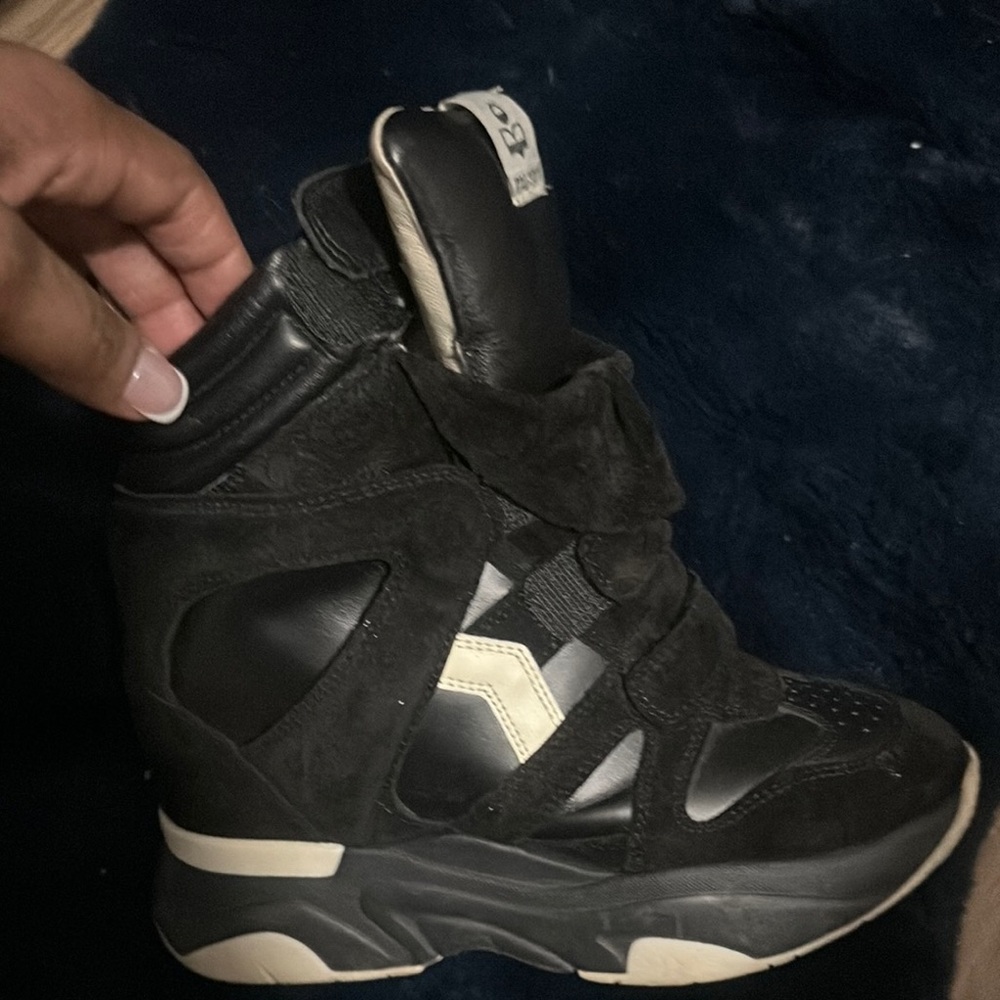 Isabel Marant Black Wedge Sneakers